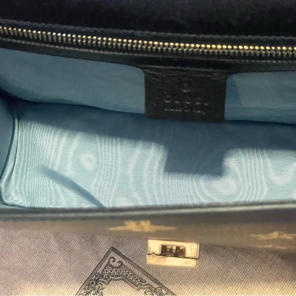 Gucci Sylvie Bee Star Medium Black Leather Extra Ribbon Strap Mint condition - Picture 12 of 14